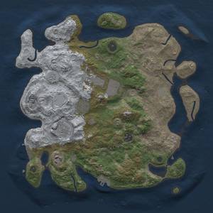 Thumbnail Rust Map: Procedural Map, Size: 3500, Seed: 1786675719, 15 Monuments