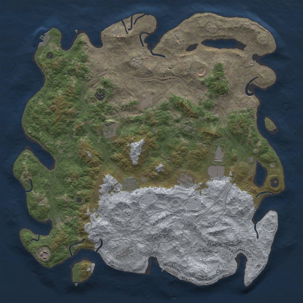 Rust Map: Procedural Map, Size: 4750, Seed: 772487692, 18 Monuments