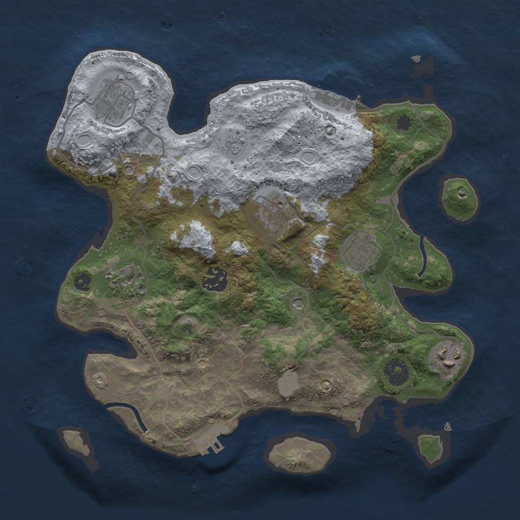 Rust Map: Procedural Map, Size: 3000, Seed: 54667, 13 Monuments
