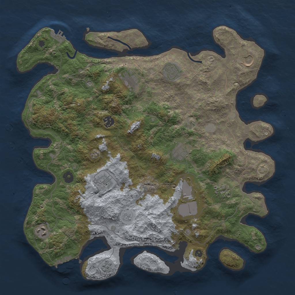 Rust Map: Procedural Map, Size: 4000, Seed: 267735122, 18 Monuments