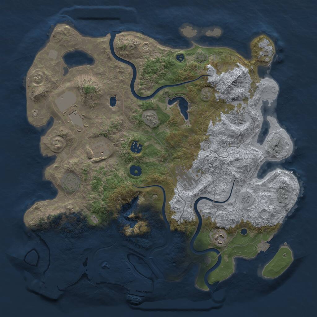 Rust Map: Procedural Map, Size: 4000, Seed: 901034429, 14 Monuments