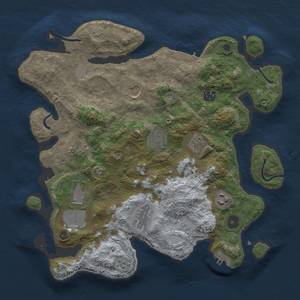 Thumbnail Rust Map: Procedural Map, Size: 3500, Seed: 683202213, 17 Monuments