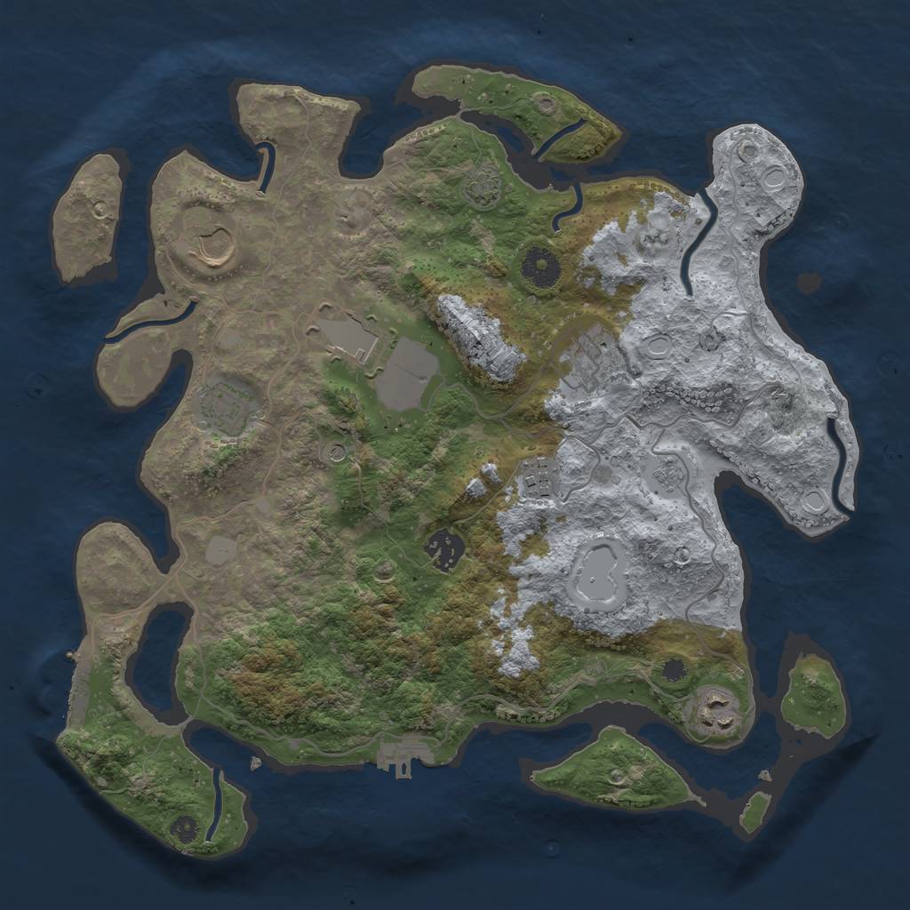 Rust Map: Procedural Map, Size: 3500, Seed: 1849408547, 15 Monuments