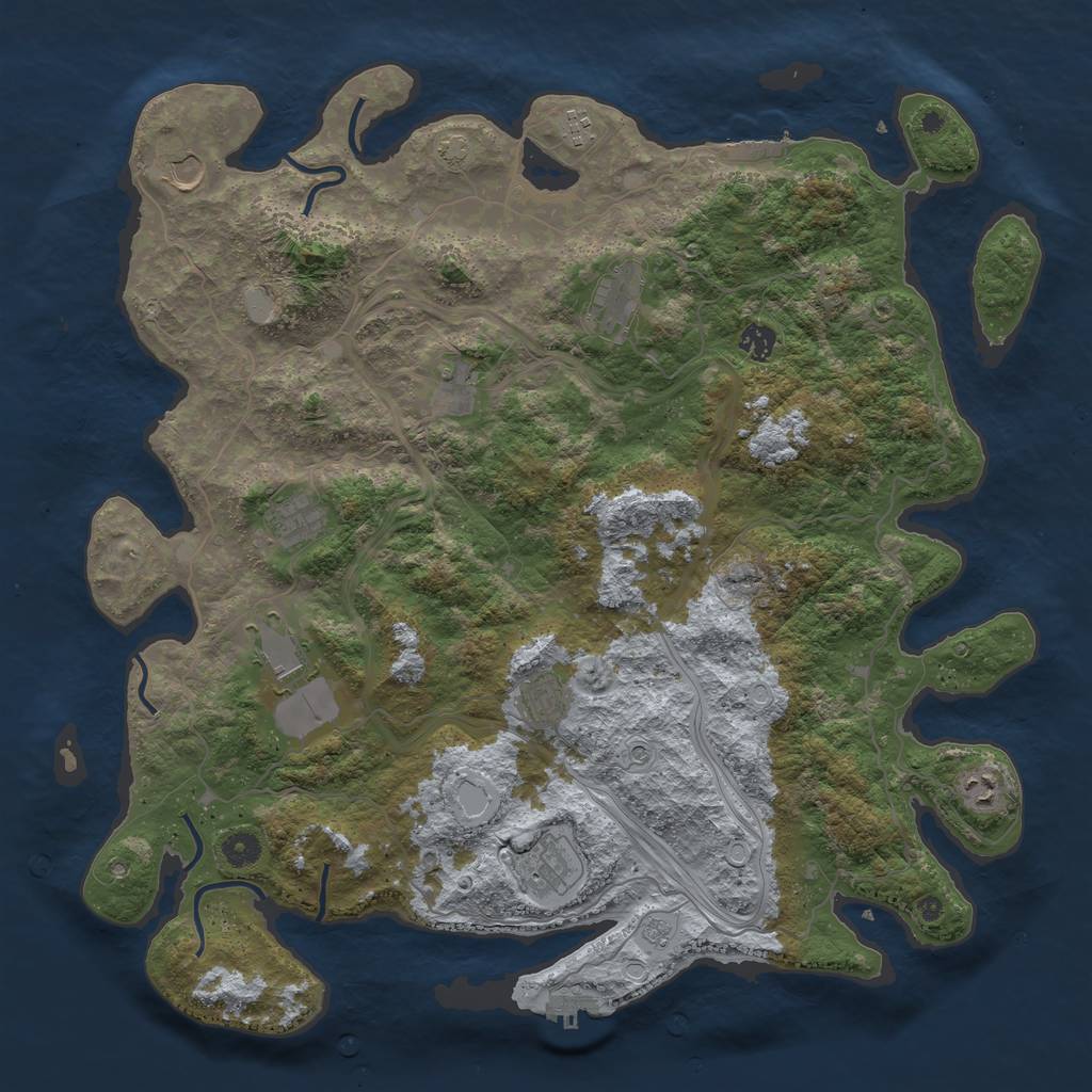 Rust Map: Procedural Map, Size: 4500, Seed: 979680246, 18 Monuments