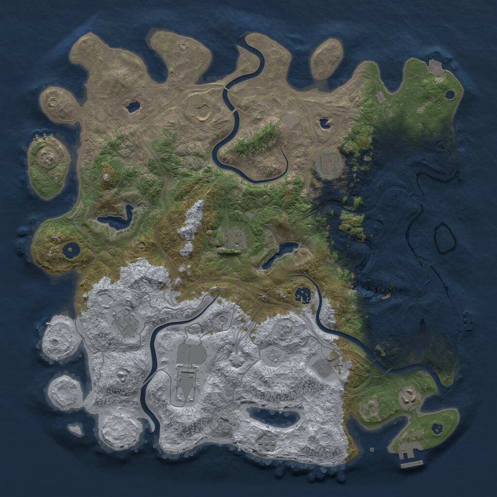 Rust Map: Procedural Map, Size: 4500, Seed: 85555075, 15 Monuments