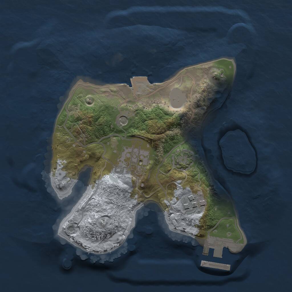 Rust Map: Procedural Map, Size: 2000, Seed: 707418276, 6 Monuments