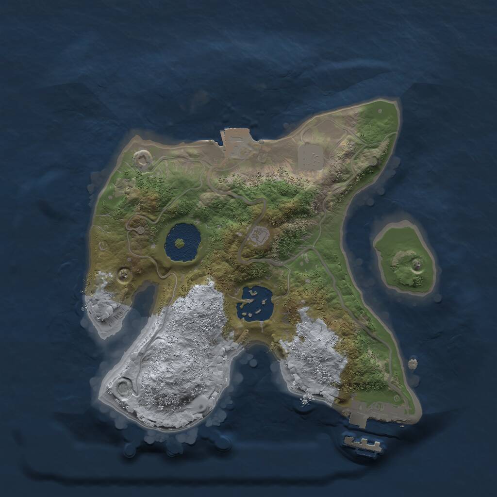 Rust Map: Procedural Map, Size: 2000, Seed: 707418276, 3 Monuments