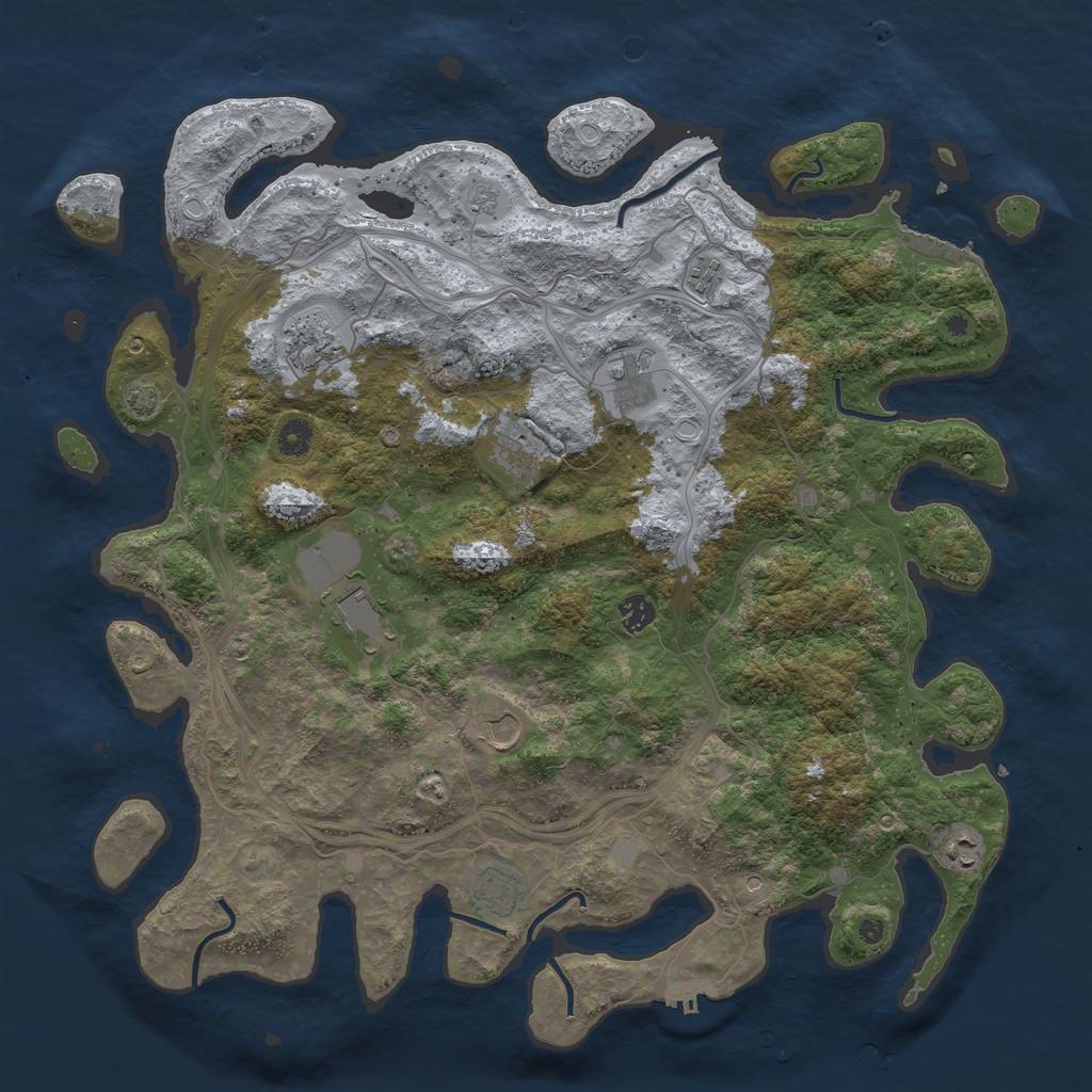Rust Map: Procedural Map, Size: 4500, Seed: 292132826, 17 Monuments
