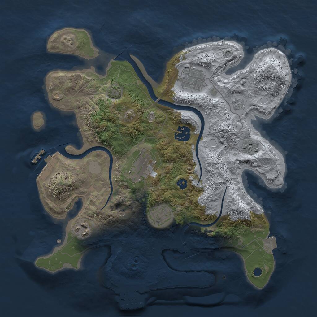 Rust Map: Procedural Map, Size: 3000, Seed: 936920819, 12 Monuments