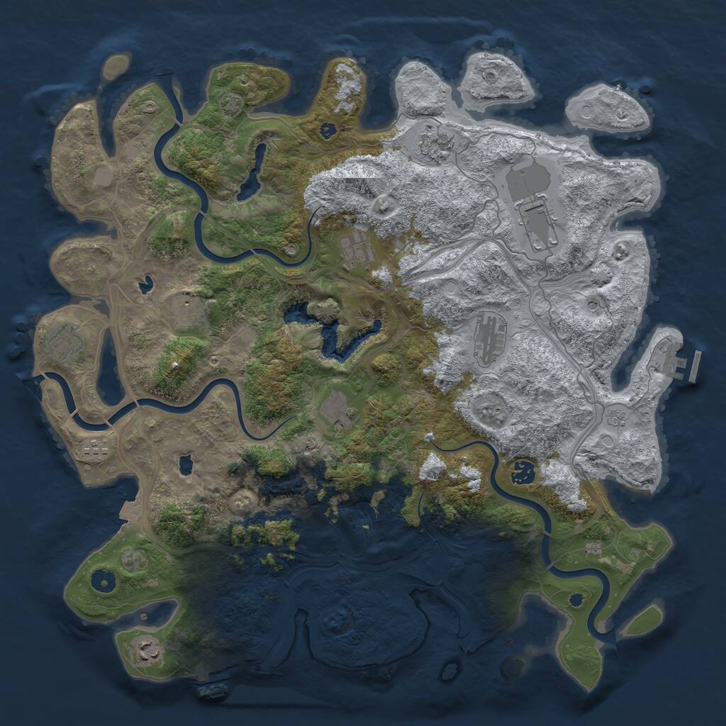 Rust Map: Procedural Map, Size: 4500, Seed: 1595621197, 16 Monuments