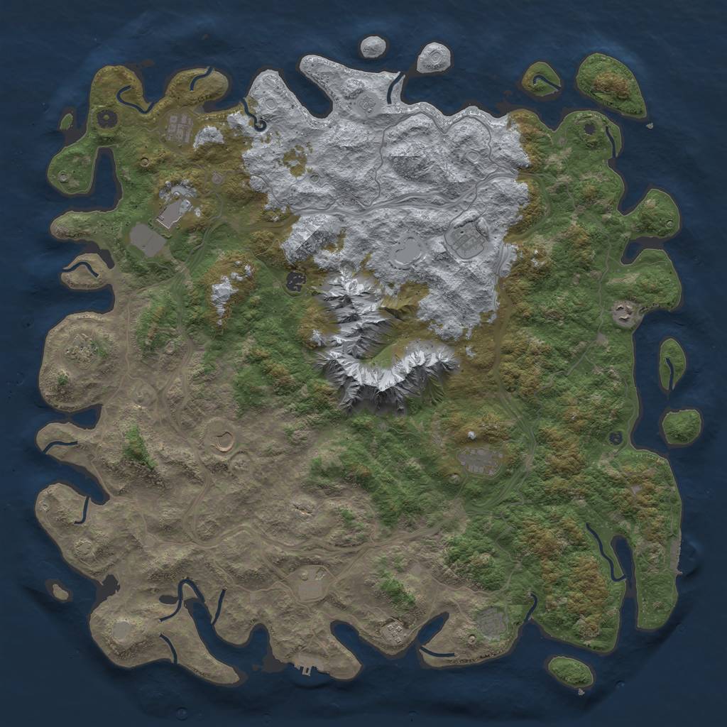 Rust Map: Procedural Map, Size: 5500, Seed: 6543251, 19 Monuments