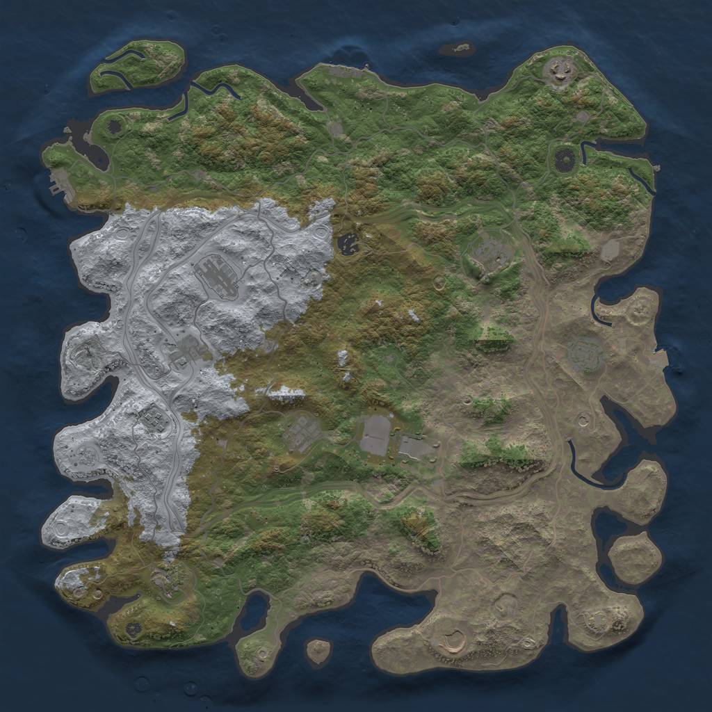 Rust Map: Procedural Map, Size: 4700, Seed: 6, 19 Monuments