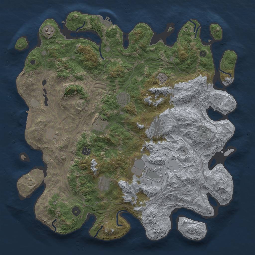 Rust Map: Procedural Map, Size: 4250, Seed: 357495, 17 Monuments