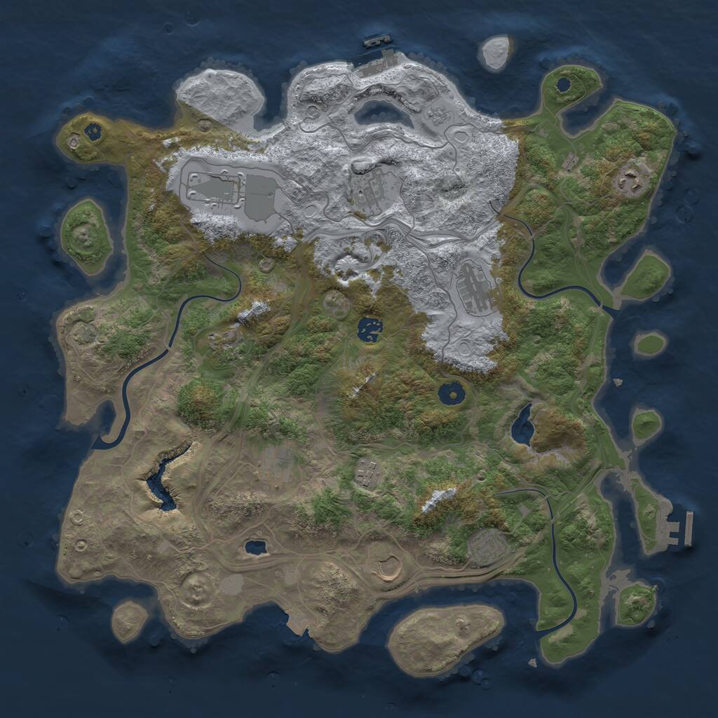Rust Map: Procedural Map, Size: 4250, Seed: 1422322909, 16 Monuments