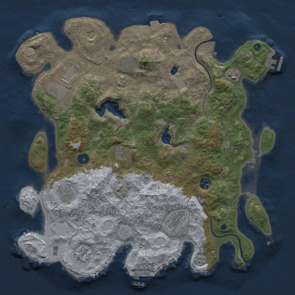 Rust Map: Procedural Map, Size: 4000, Seed: 289318306, 16 Monuments