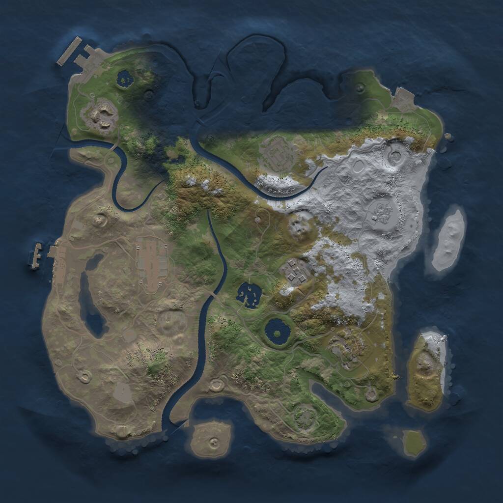 Rust Map: Procedural Map, Size: 3000, Seed: 946142003, 12 Monuments