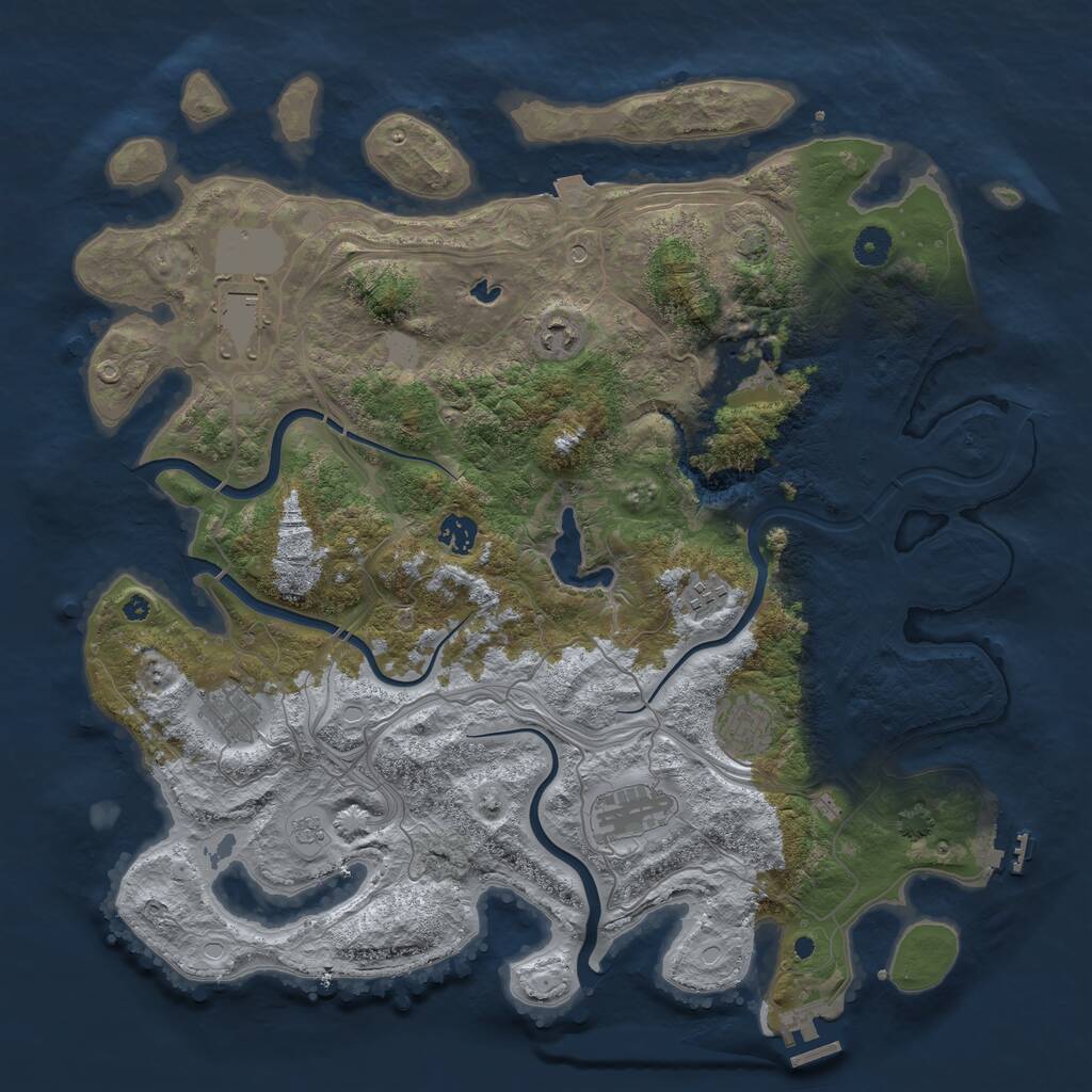 Rust Map: Procedural Map, Size: 4250, Seed: 428369724, 14 Monuments