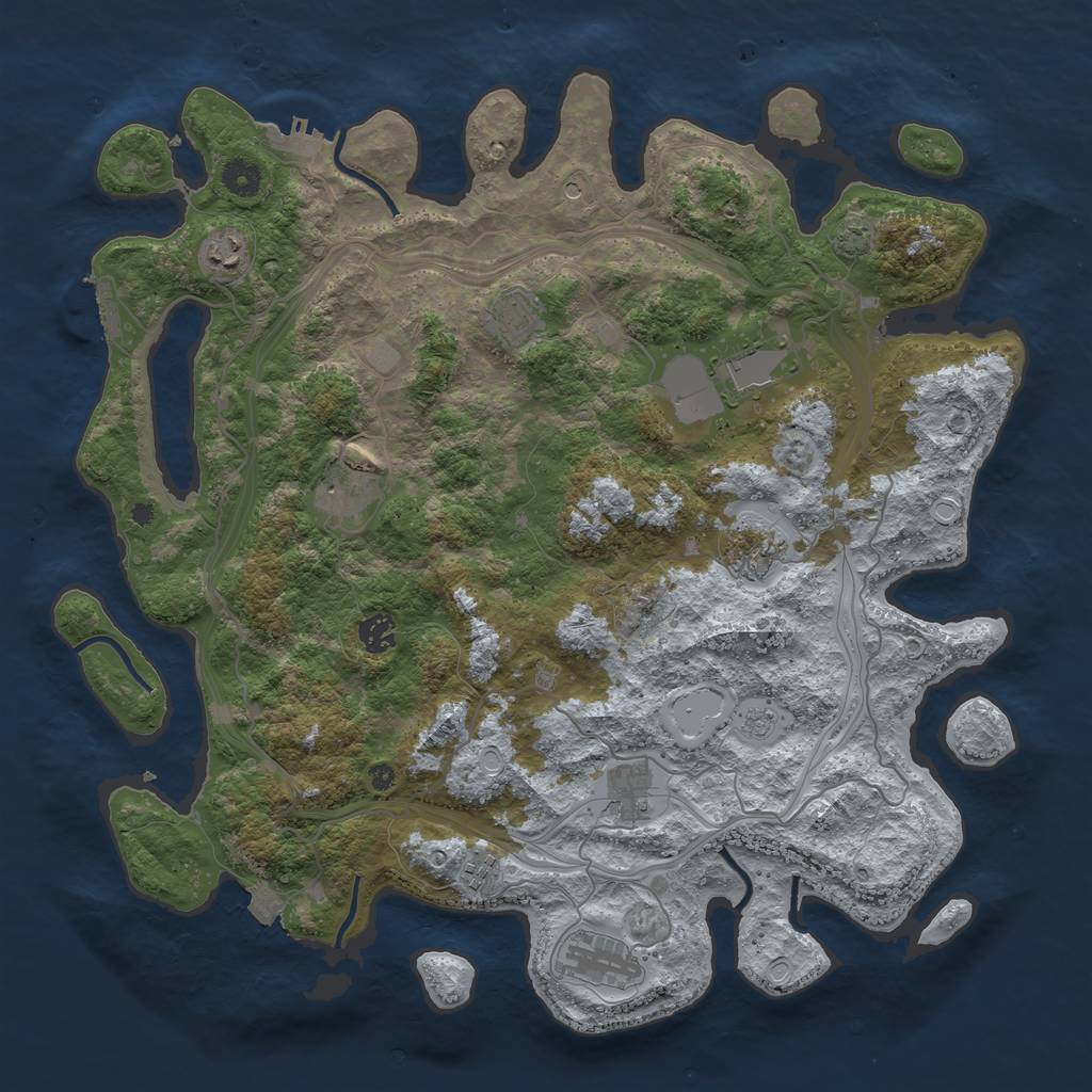 Rust Map: Procedural Map, Size: 4250, Seed: 39422, 17 Monuments