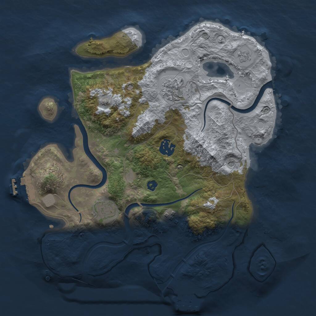 Rust Map: Procedural Map, Size: 3000, Seed: 1973324784, 9 Monuments