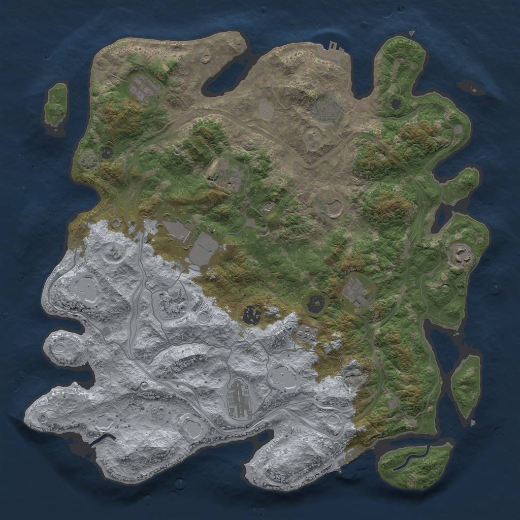 Rust Map: Procedural Map, Size: 4250, Seed: 5910001, 19 Monuments