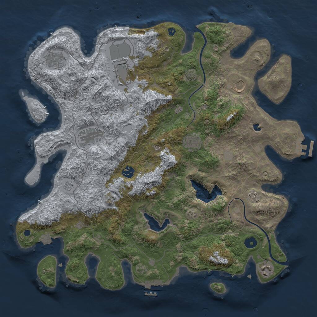 Rust Map: Procedural Map, Size: 4000, Seed: 19524, 15 Monuments