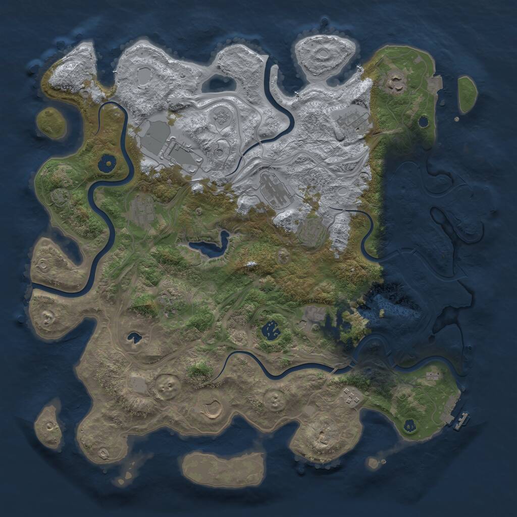 Rust Map: Procedural Map, Size: 4250, Seed: 84255388, 17 Monuments