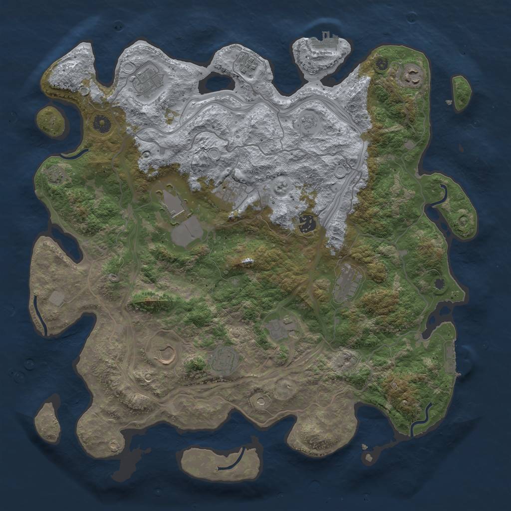 Rust Map: Procedural Map, Size: 4250, Seed: 84255388, 18 Monuments