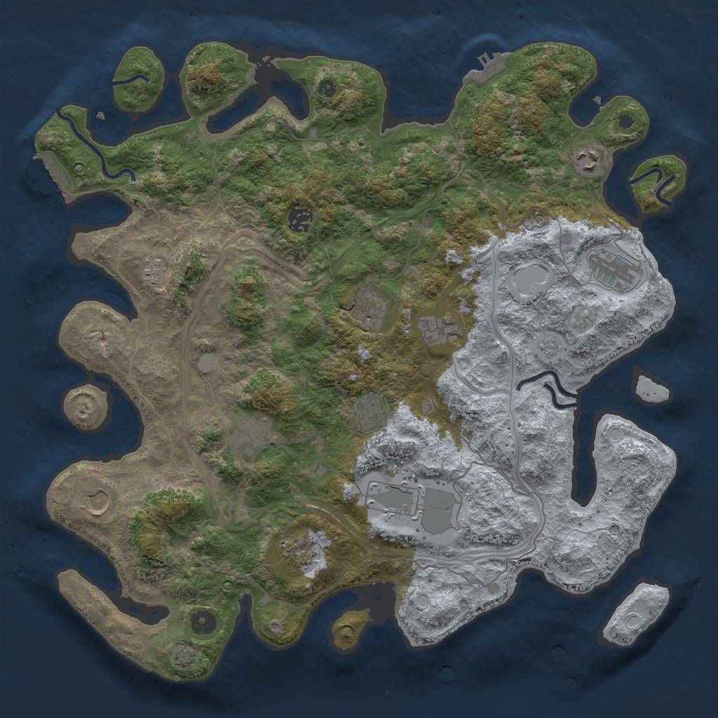 Rust Map: Procedural Map, Size: 4300, Seed: 1068, 19 Monuments