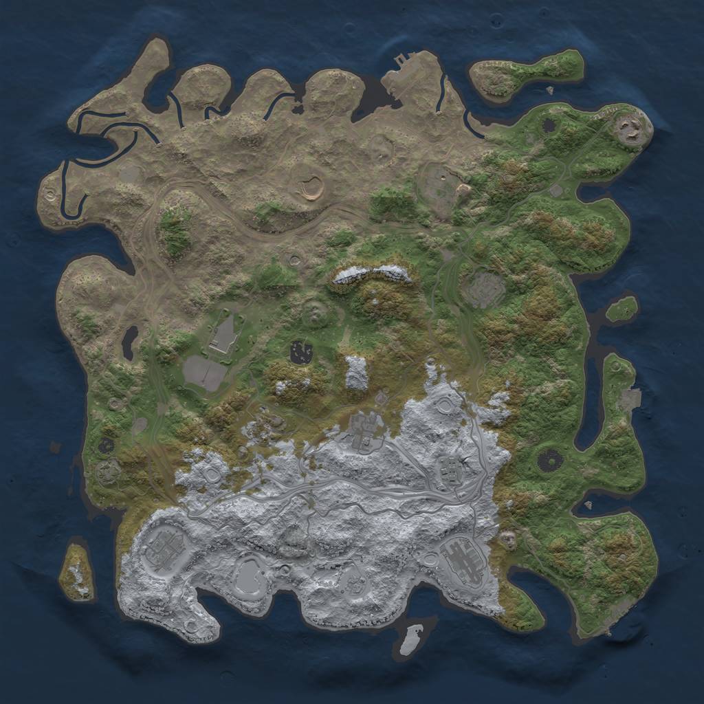 Rust Map: Procedural Map, Size: 4413, Seed: 17212701, 19 Monuments