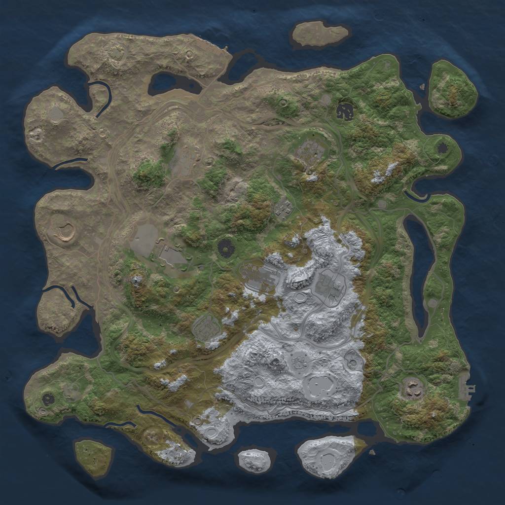 Rust Map: Procedural Map, Size: 4250, Seed: 920602167, 18 Monuments