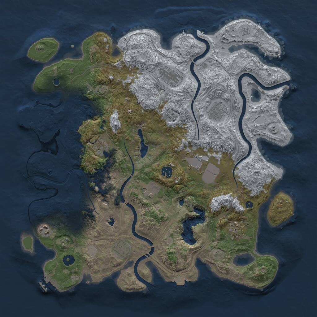 Rust Map: Procedural Map, Size: 4250, Seed: 2101349114, 16 Monuments
