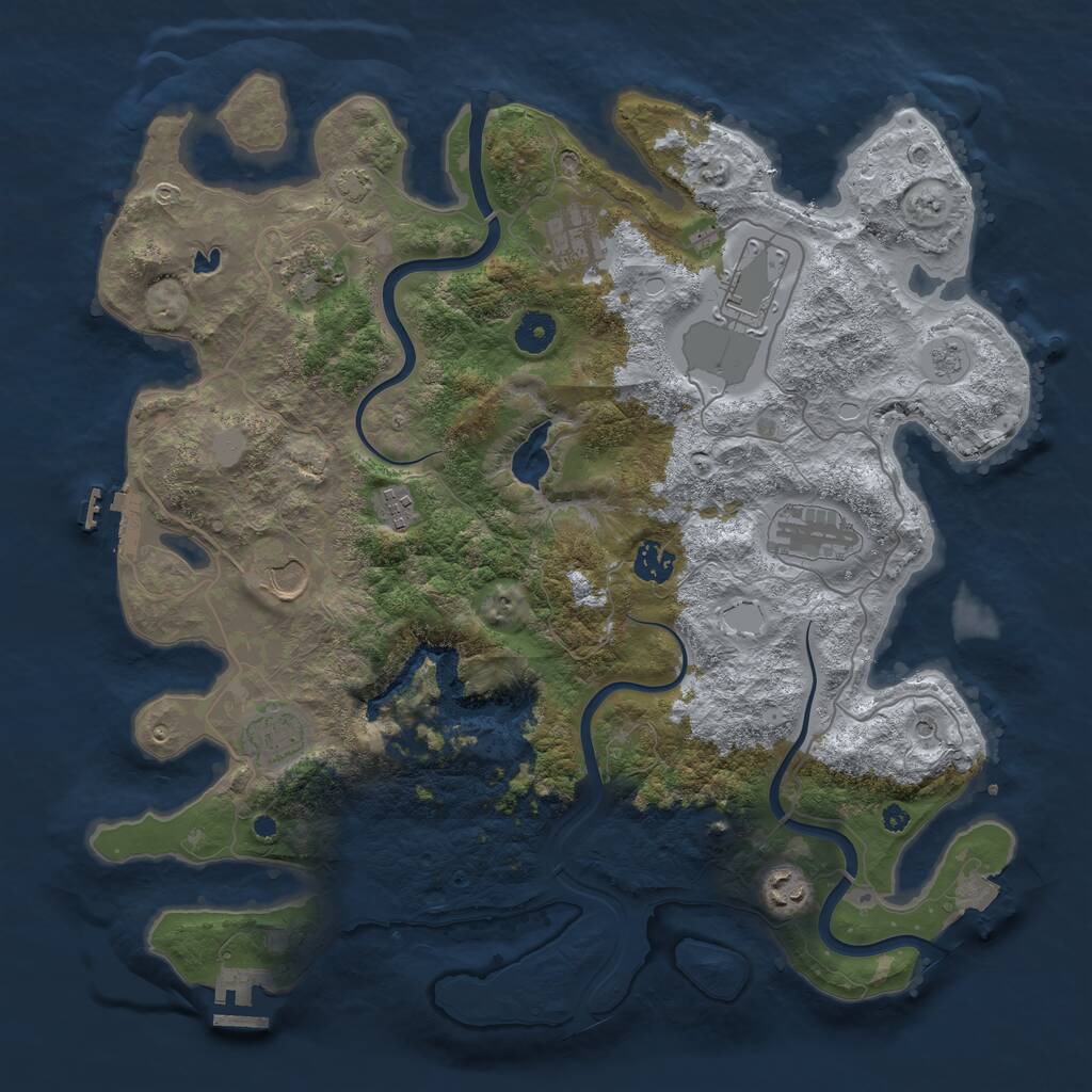 Rust Map: Procedural Map, Size: 4000, Seed: 1320091316, 15 Monuments