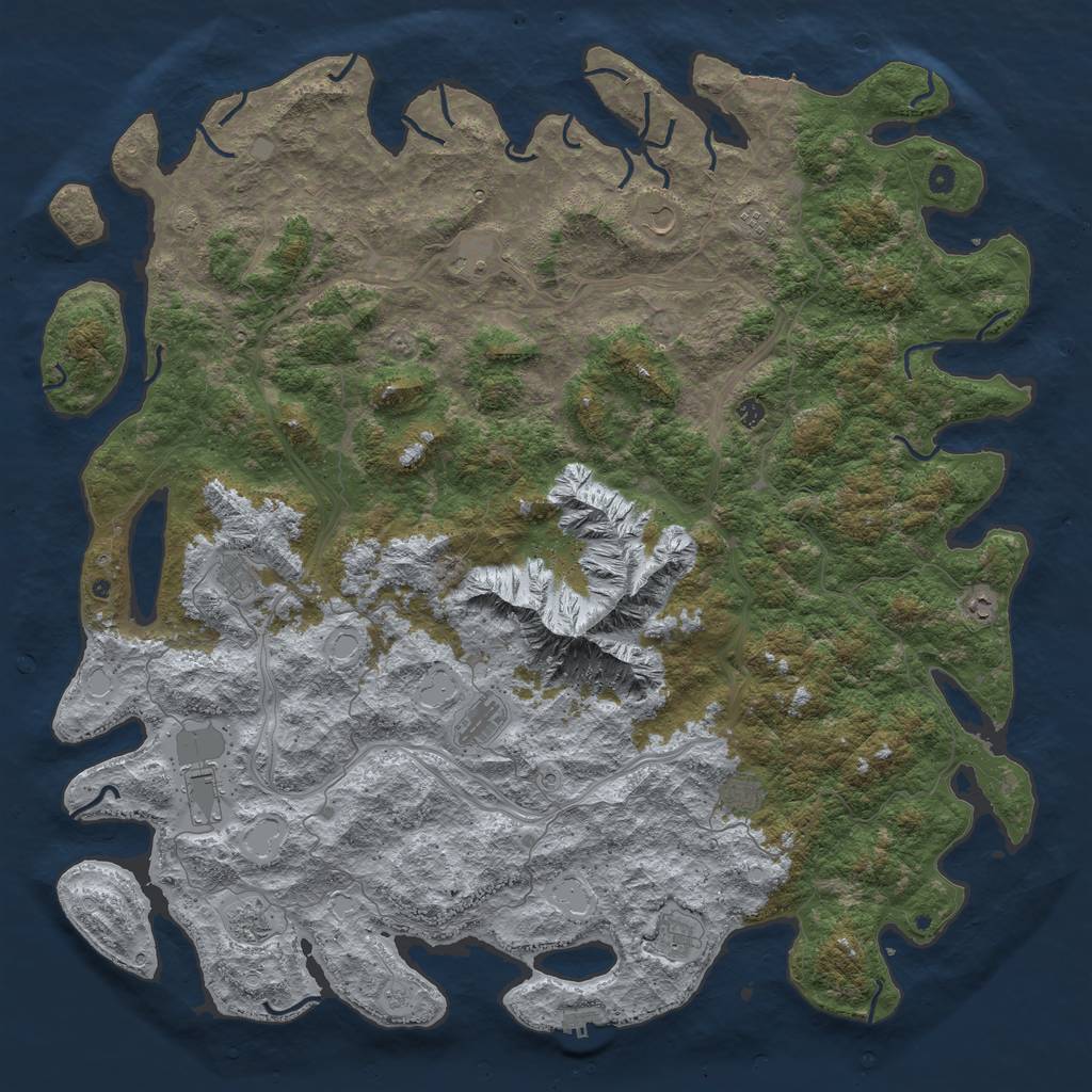 Rust Map: Procedural Map, Size: 6000, Seed: 199281, 18 Monuments