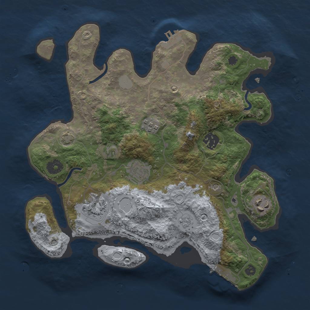 Rust Map: Procedural Map, Size: 3000, Seed: 3700, 13 Monuments