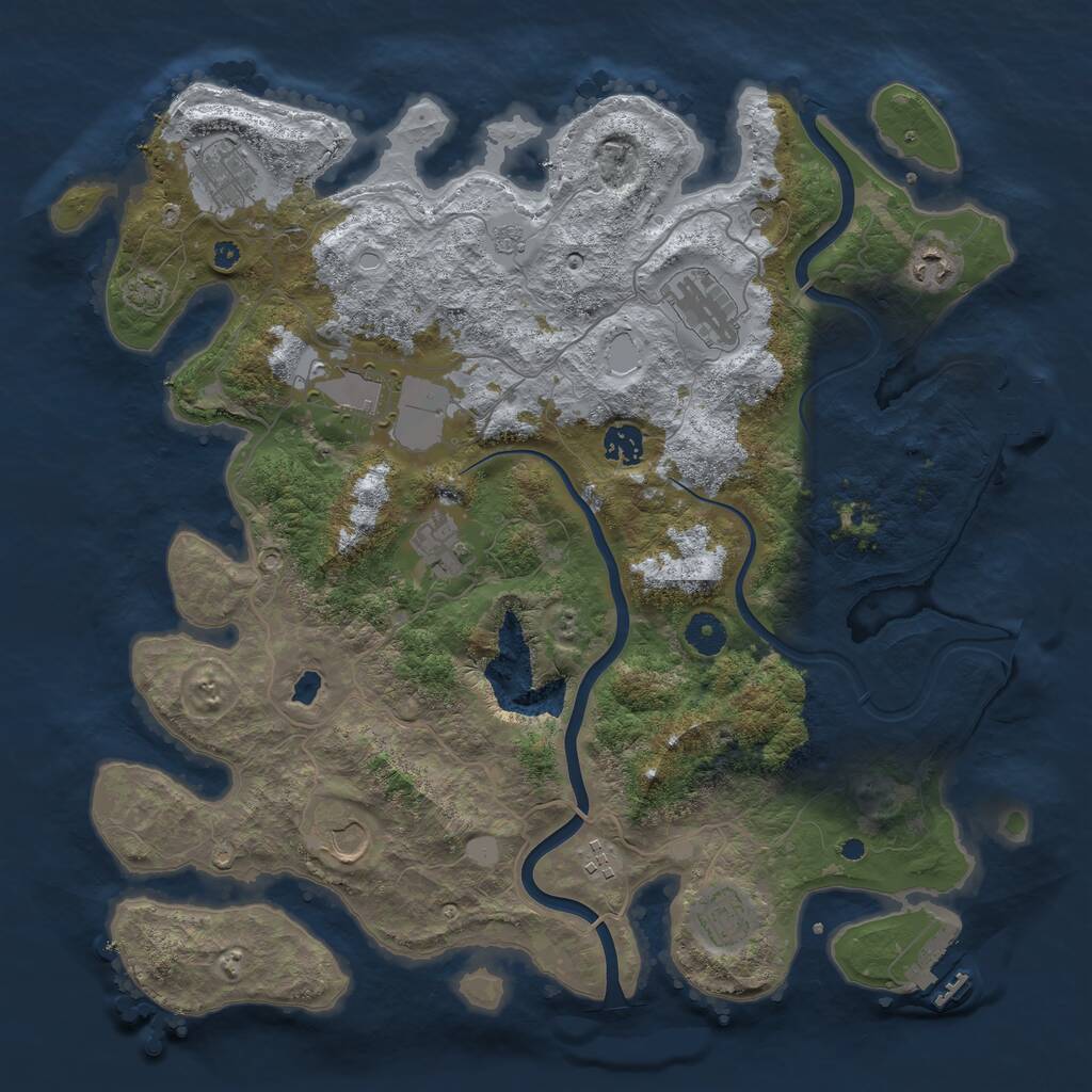 Rust Map: Procedural Map, Size: 4000, Seed: 1002480594, 15 Monuments