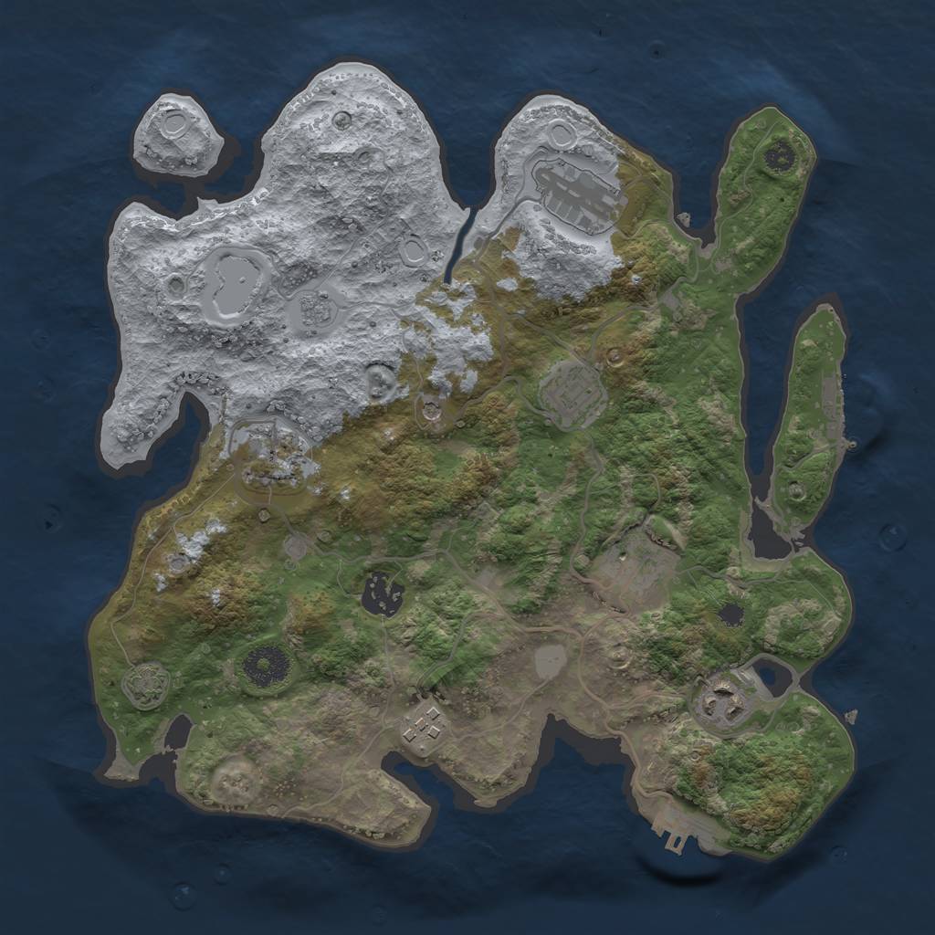 Rust Map: Procedural Map, Size: 3250, Seed: 473753274, 15 Monuments