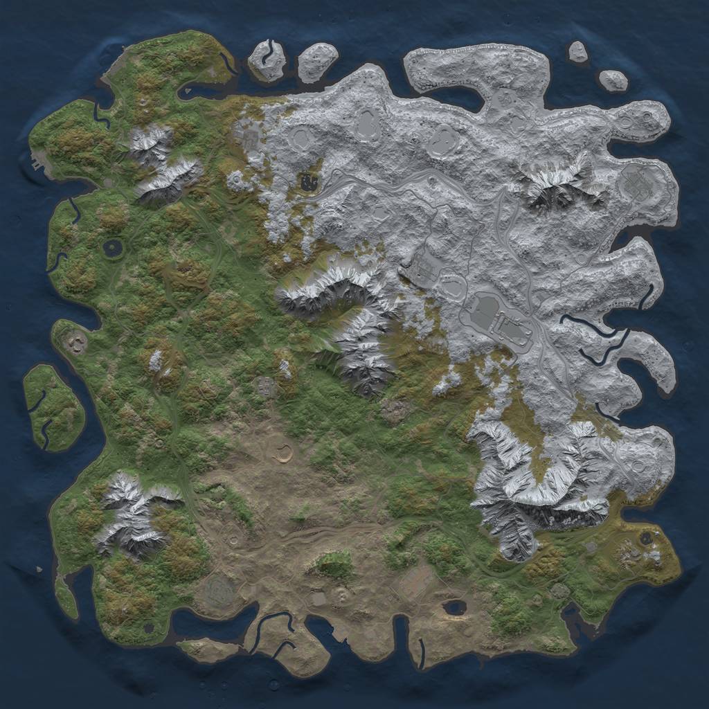 Rust Map: Procedural Map, Size: 6000, Seed: 19091993, 19 Monuments