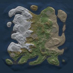 Thumbnail Rust Map: Barren, Size: 3500, Seed: 19008, 13 Monuments