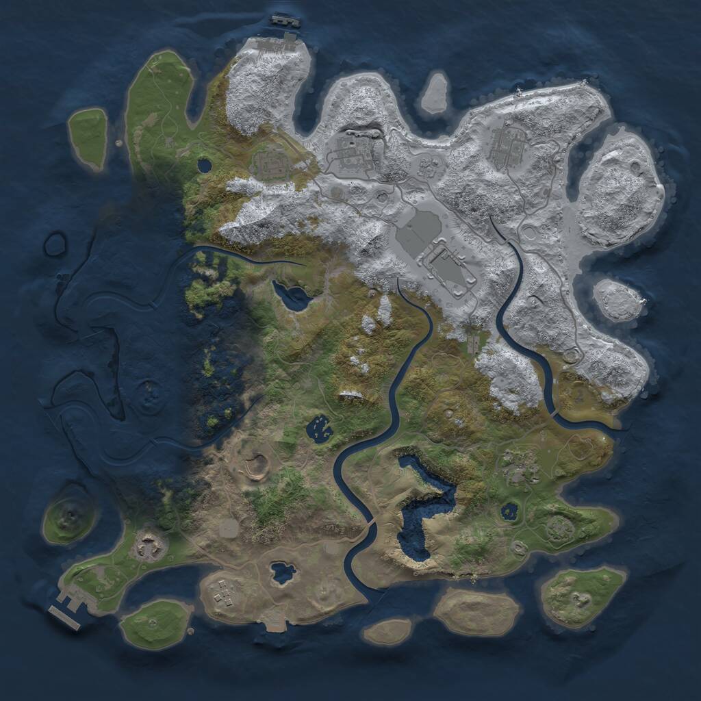 Rust Map: Procedural Map, Size: 4000, Seed: 242917329, 15 Monuments