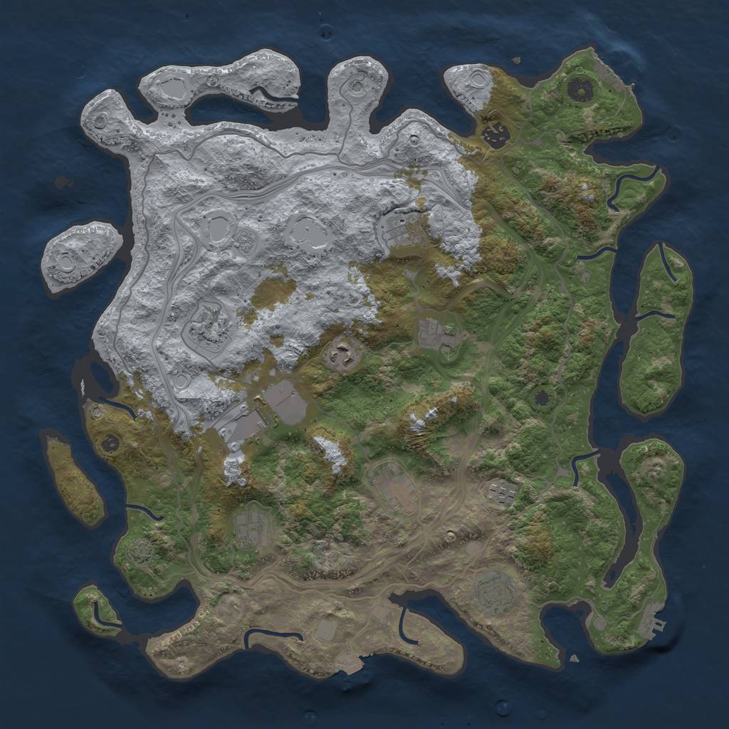 Rust Map: Procedural Map, Size: 4250, Seed: 972983944, 18 Monuments