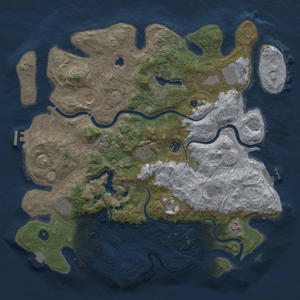 Rust Map: Procedural Map, Size: 4250, Seed: 122221568, 14 Monuments
