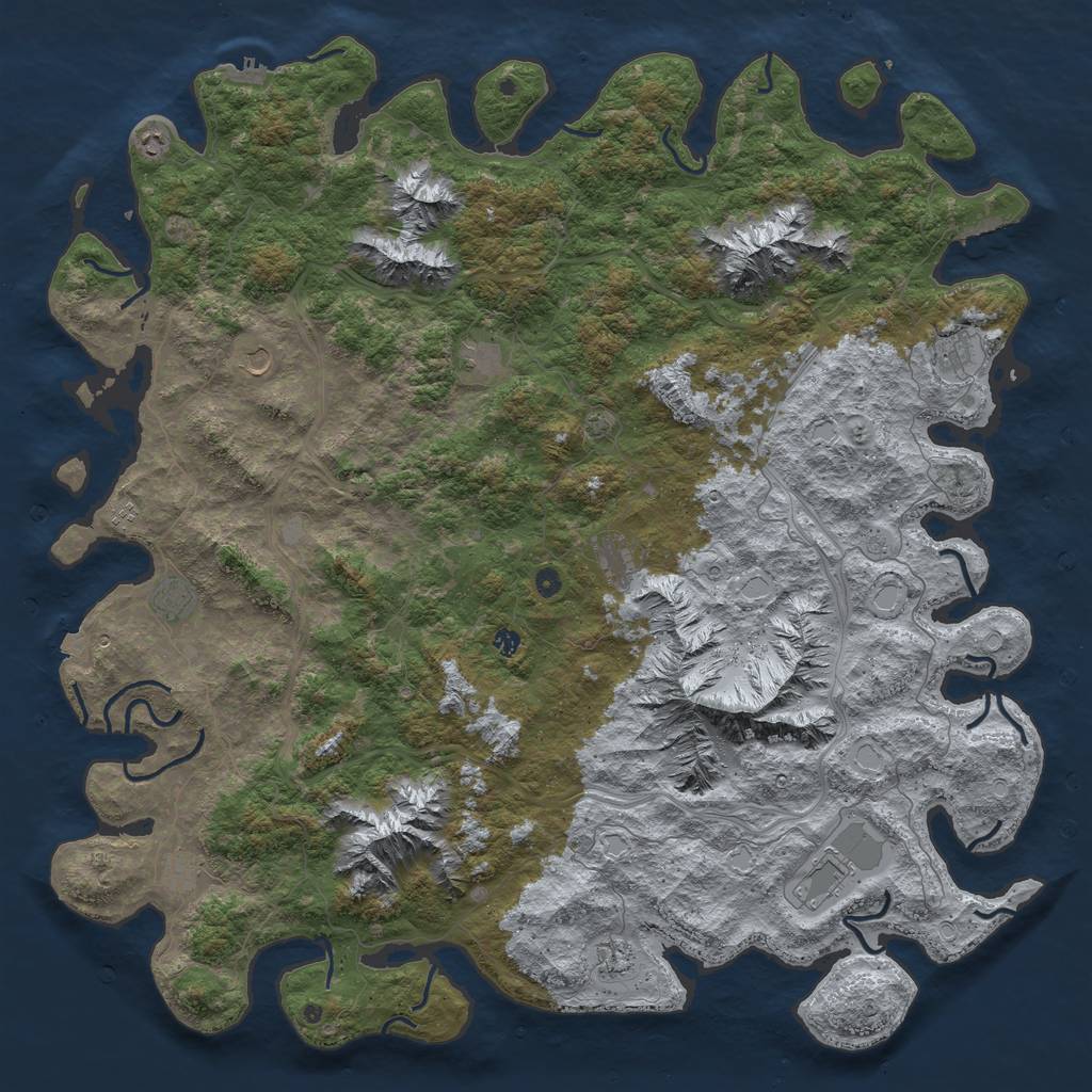 Rust Map: Procedural Map, Size: 6000, Seed: 190810, 19 Monuments