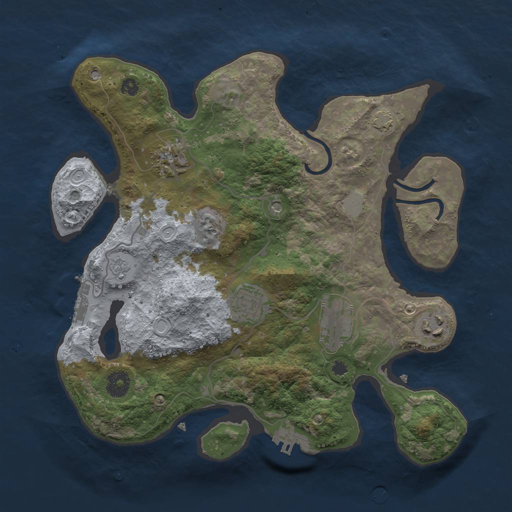 Rust Map: Procedural Map, Size: 3000, Seed: 1700078329, 12 Monuments