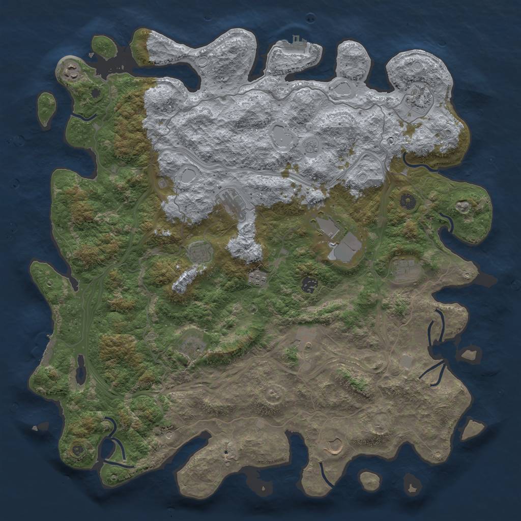Rust Map: Procedural Map, Size: 4800, Seed: 7531246, 18 Monuments