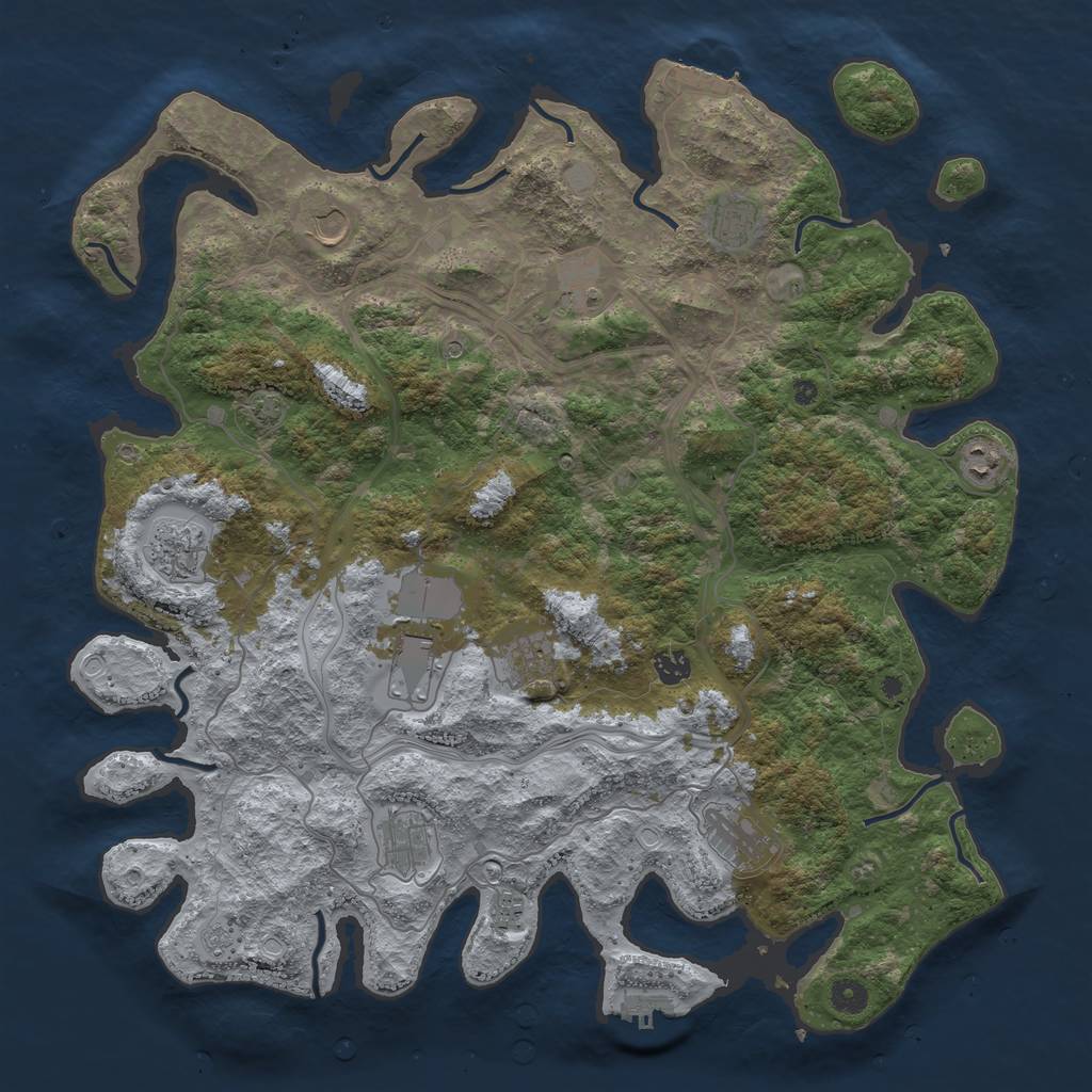 Rust Map: Procedural Map, Size: 4500, Seed: 231721745, 19 Monuments
