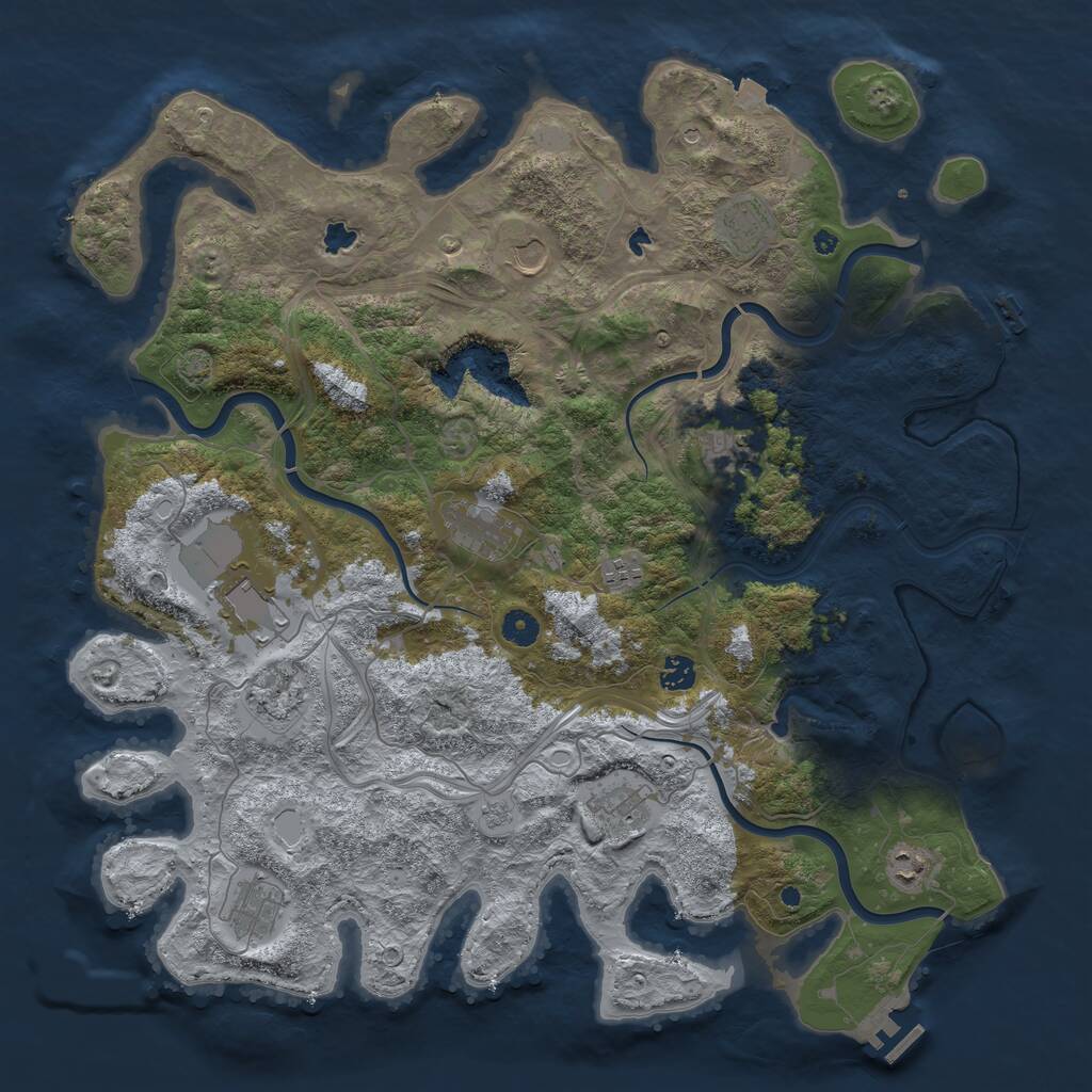 Rust Map: Procedural Map, Size: 4500, Seed: 231721745, 17 Monuments
