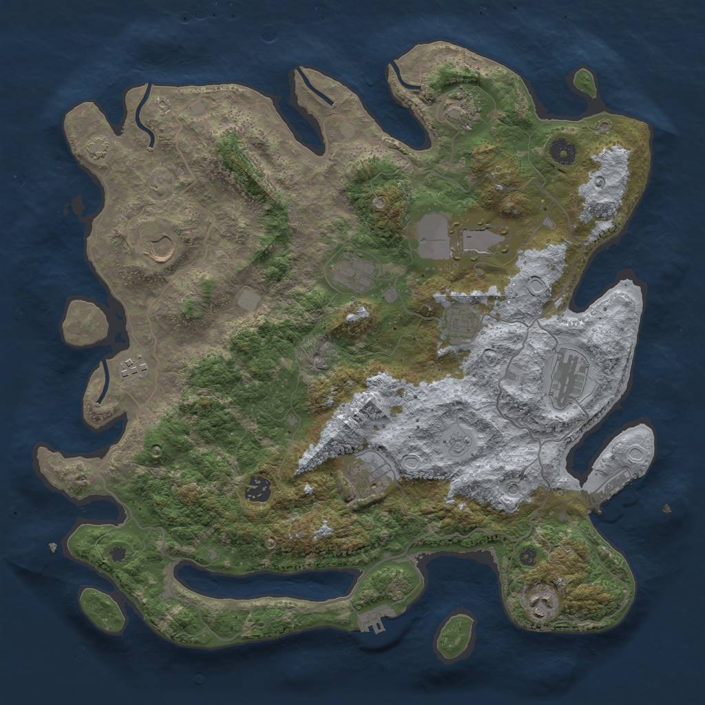 Rust Map: Procedural Map, Size: 4000, Seed: 82199469, 18 Monuments