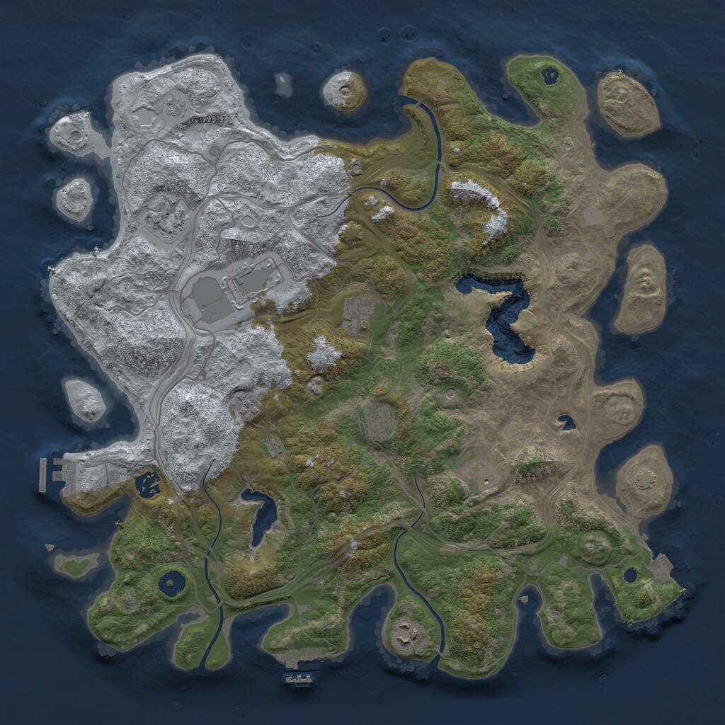 Rust Map: Procedural Map, Size: 4250, Seed: 195972446, 14 Monuments