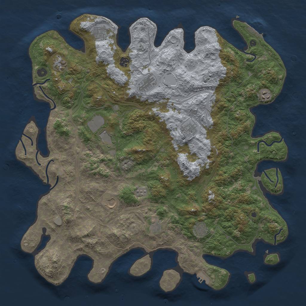 Rust Map: Procedural Map, Size: 4800, Seed: 230190396, 19 Monuments