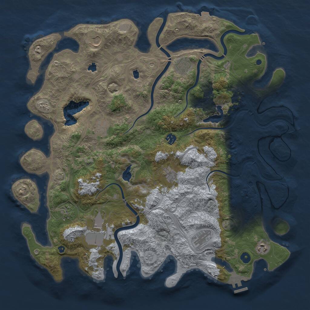 Rust Map: Procedural Map, Size: 4500, Seed: 1514724487, 15 Monuments